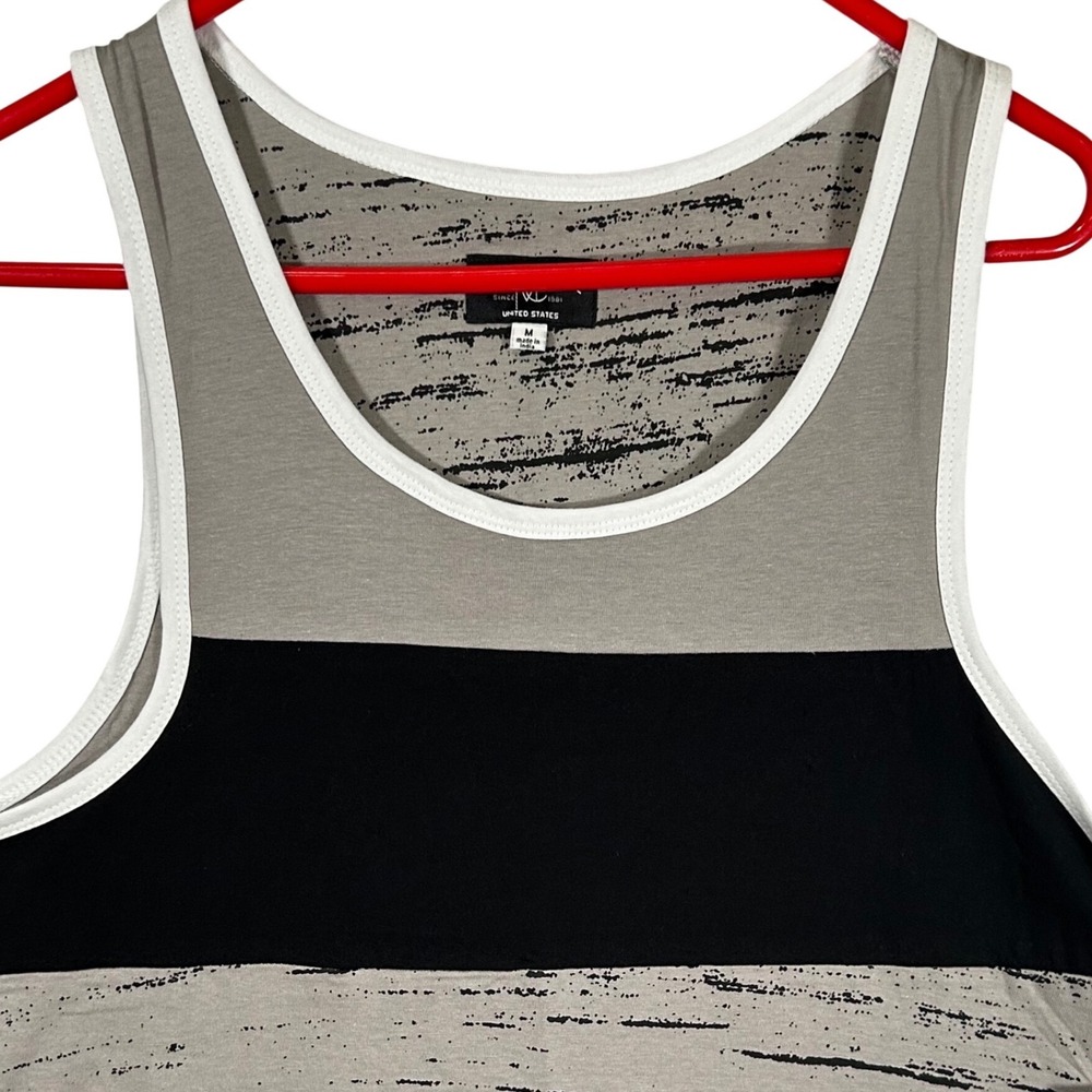 Modern Culture Mens Tank Top Griffin Grey Black Colorblock New Medium